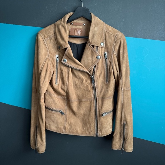 FRYE OAKLEY BIKER JACKET 100% suede leather - Picture 4 of 12